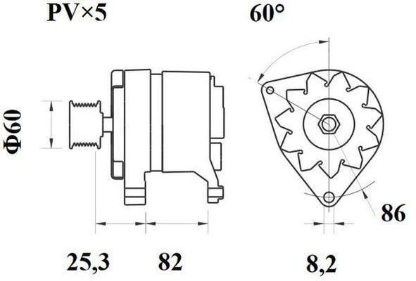Kintamosios srovės generatorius MAHLE MG 102