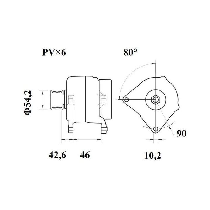 Kintamosios srovės generatorius MAHLE MG 1065