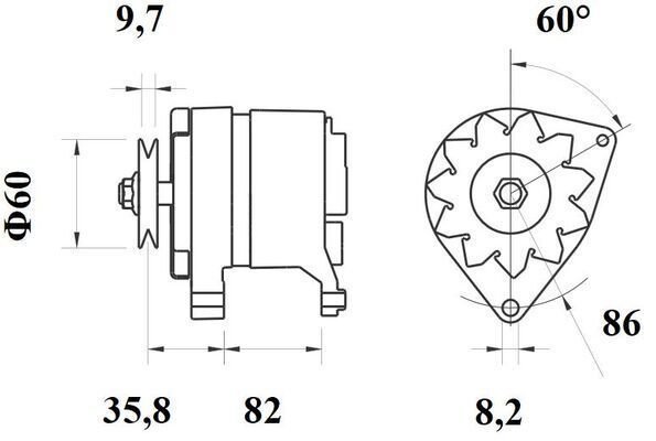 Kintamosios srovės generatorius MAHLE MG 107