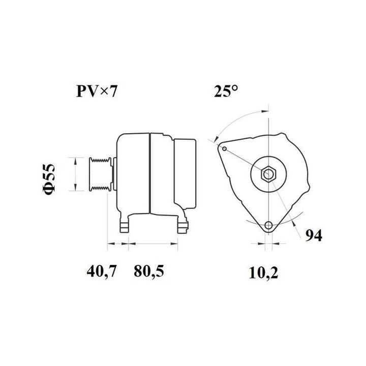 Kintamosios srovės generatorius MAHLE MG 1075