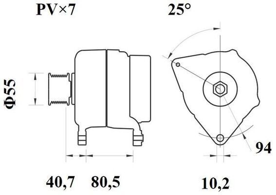 Kintamosios srovės generatorius MAHLE MG 1075
