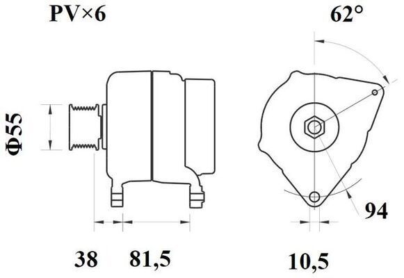 Kintamosios srovės generatorius MAHLE MG 1081