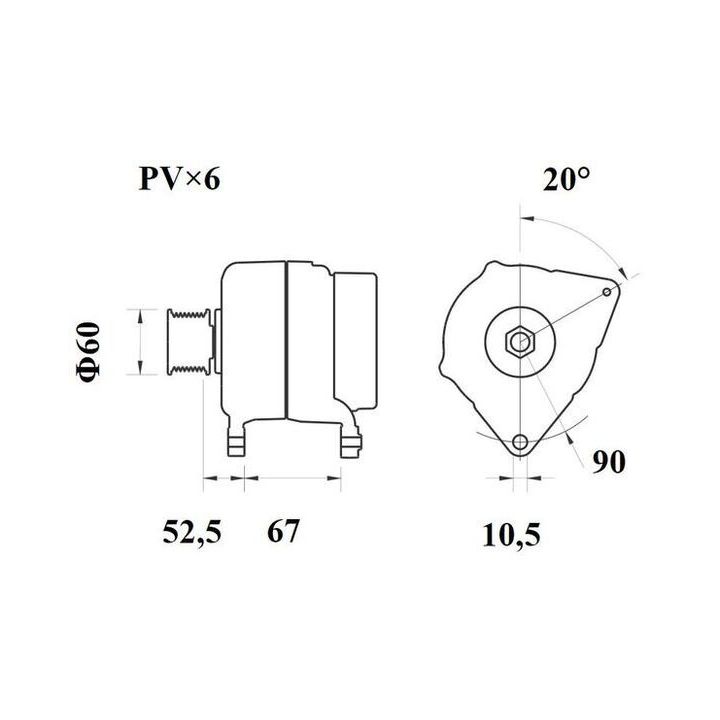 Kintamosios srovės generatorius MAHLE MG 1082