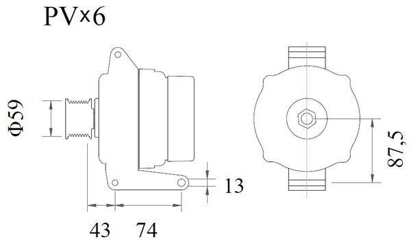 Kintamosios srovės generatorius MAHLE MG 1087