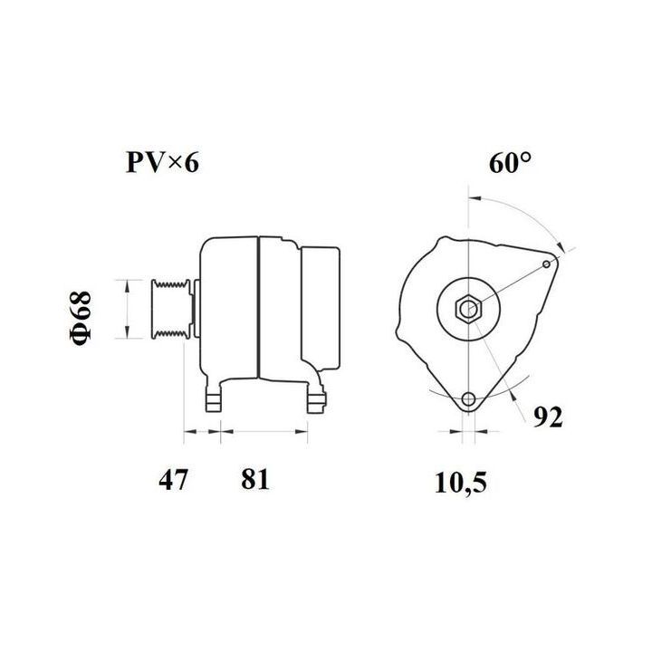 Kintamosios srovės generatorius MAHLE MG 1088