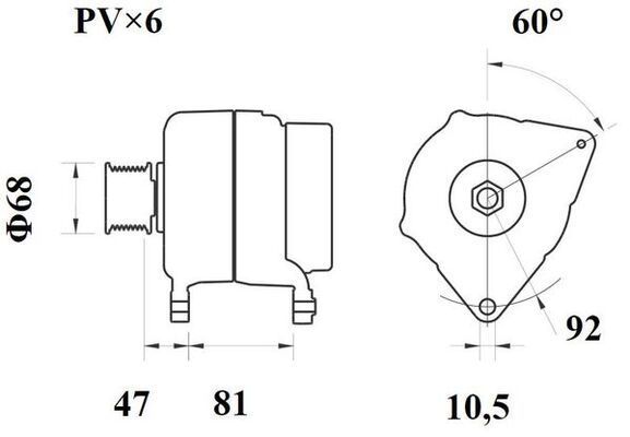 Kintamosios srovės generatorius MAHLE MG 1088