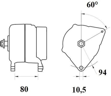 Kintamosios srovės generatorius MAHLE MG 1091