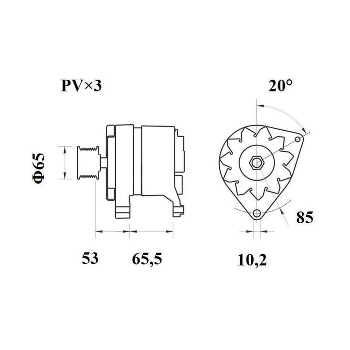 Kintamosios srovės generatorius MAHLE MG 155
