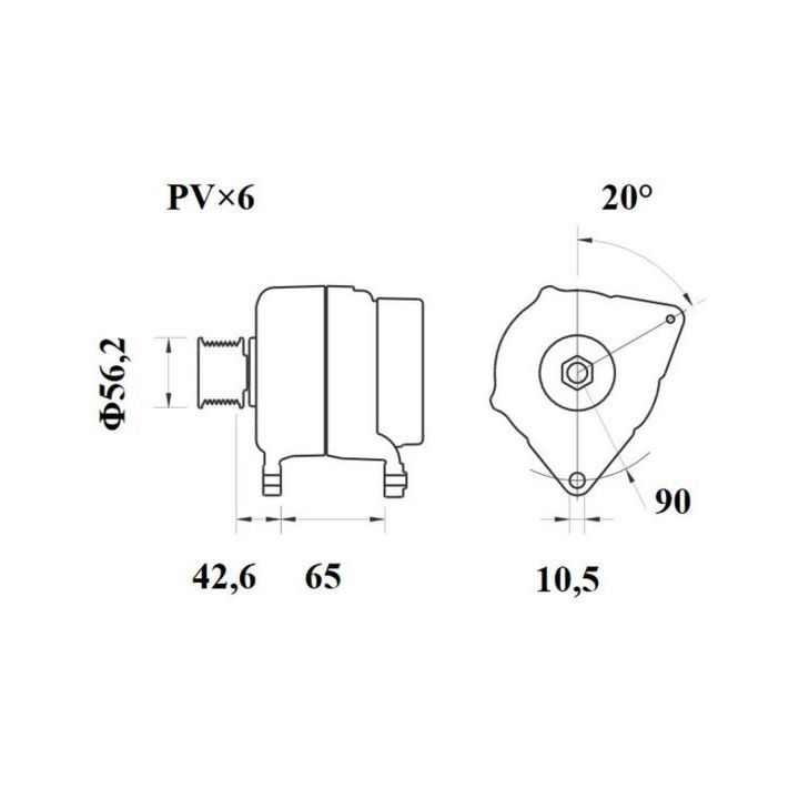 Kintamosios srovės generatorius MAHLE MG 408