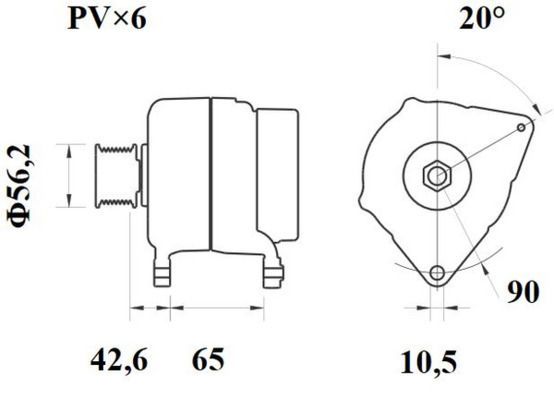 Kintamosios srovės generatorius MAHLE MG 408