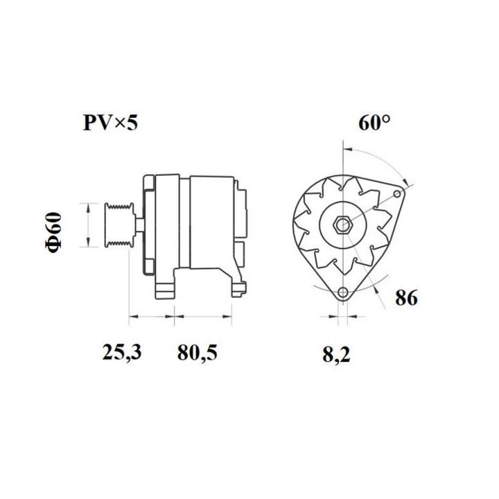 Kintamosios srovės generatorius MAHLE MG 420