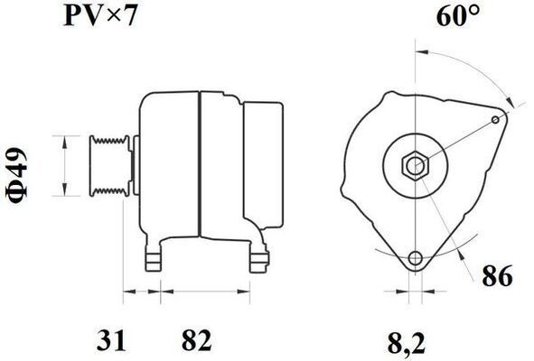 Kintamosios srovės generatorius MAHLE MG 552
