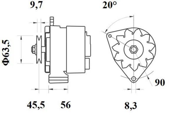 Kintamosios srovės generatorius MAHLE MG 598