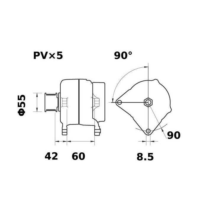 Kintamosios srovės generatorius MAHLE MG 70