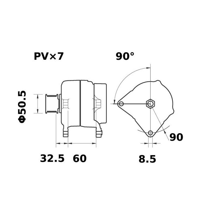 Kintamosios srovės generatorius MAHLE MG 76