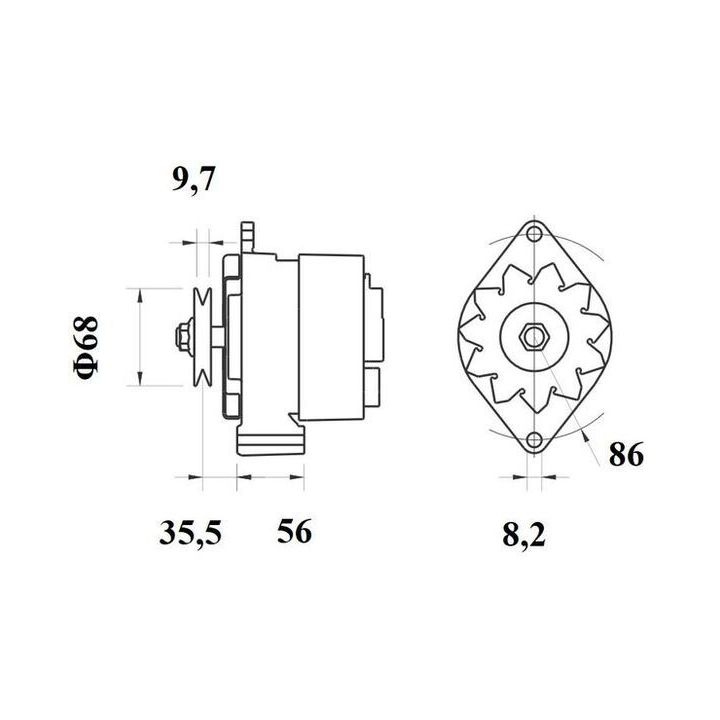 Kintamosios srovės generatorius MAHLE MG 85
