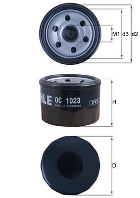 Alyvos filtras MAHLE OC 1023
