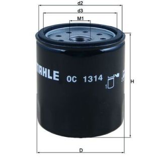 Alyvos filtras MAHLE OC 1314