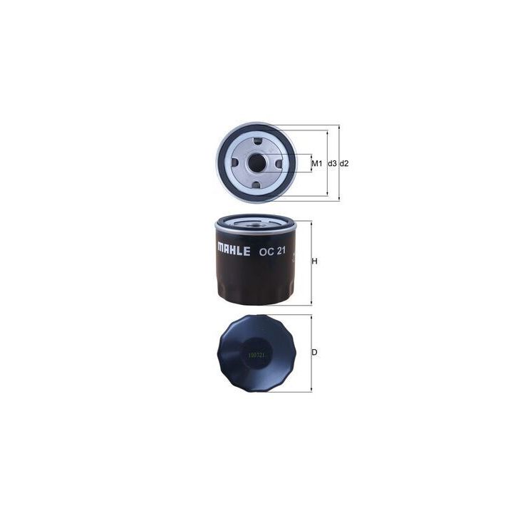 Alyvos filtras MAHLE OC 21