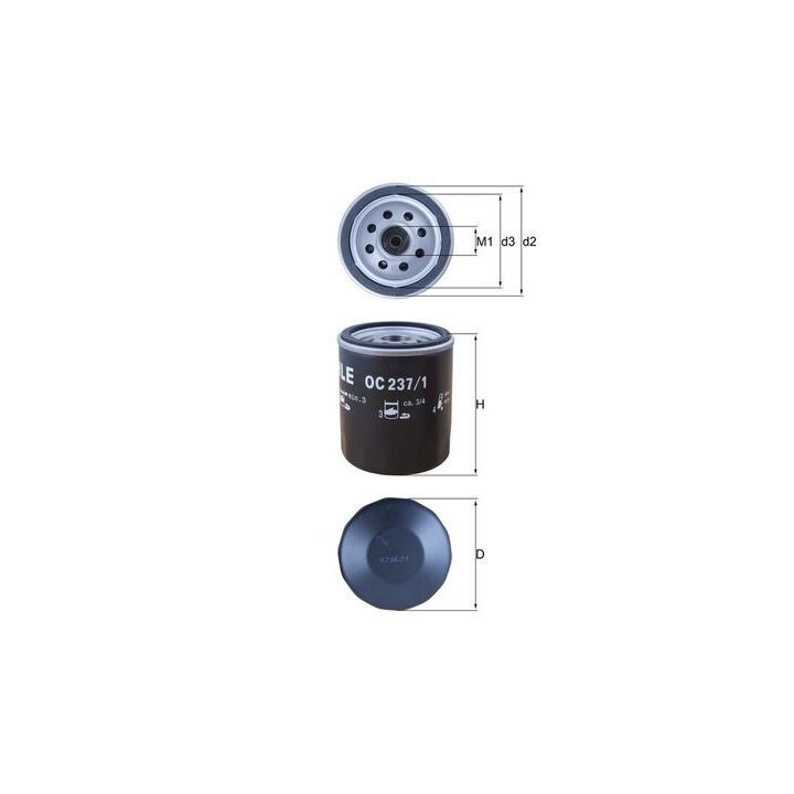 Alyvos filtras MAHLE OC 237/1