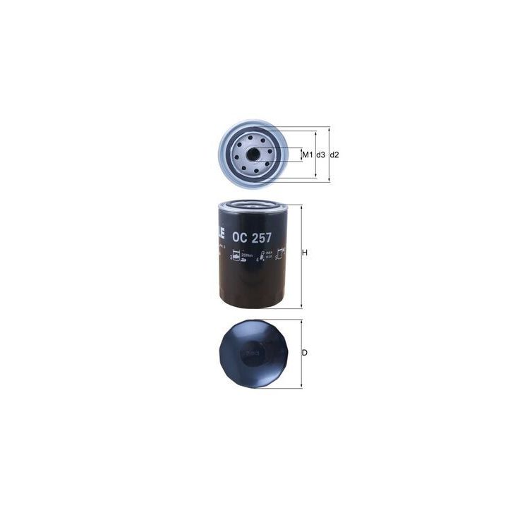 Alyvos filtras MAHLE OC 257