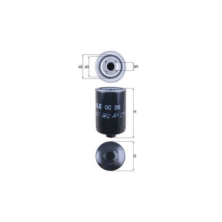 Alyvos filtras MAHLE OC 26