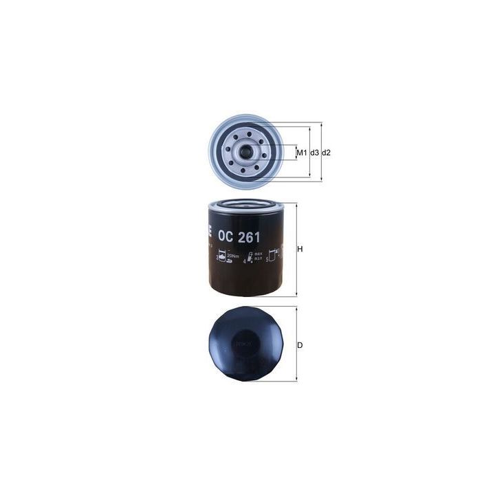 Alyvos filtras MAHLE OC 261