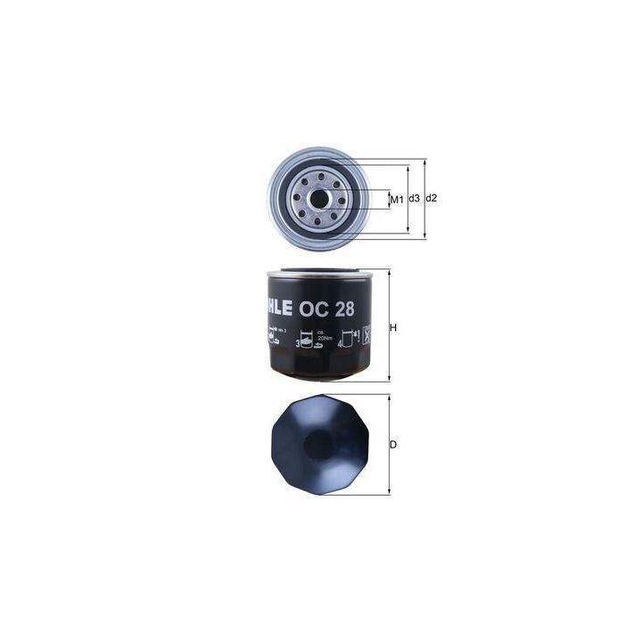 Alyvos filtras MAHLE OC 28