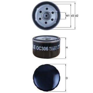 Alyvos filtras MAHLE OC 306