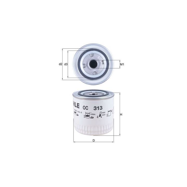 Alyvos filtras MAHLE OC 313