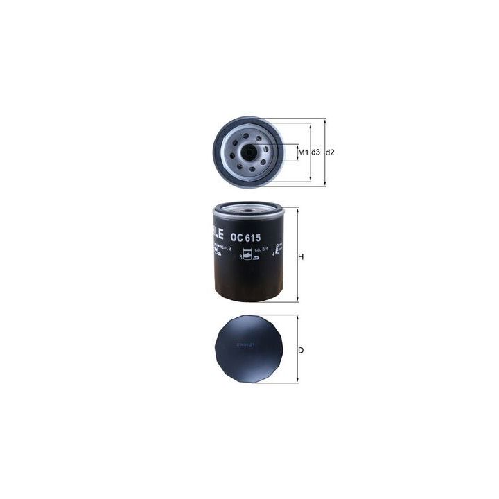 Alyvos filtras MAHLE OC 615