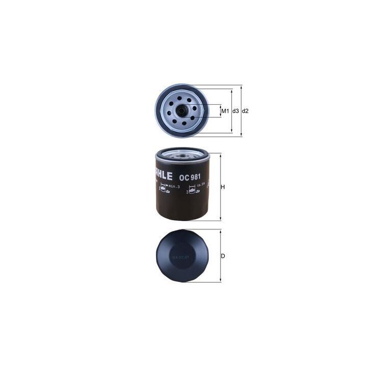 Alyvos filtras MAHLE OC 981