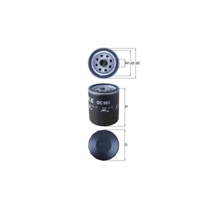 Alyvos filtras MAHLE OC 983
