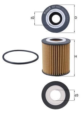 Alyvos filtras MAHLE OX 1237D