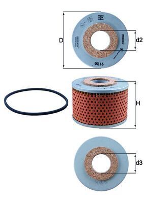 Alyvos filtras MAHLE OX 16D
