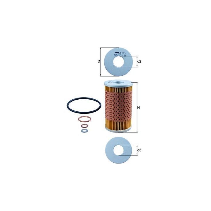 Alyvos filtras MAHLE OX 47D