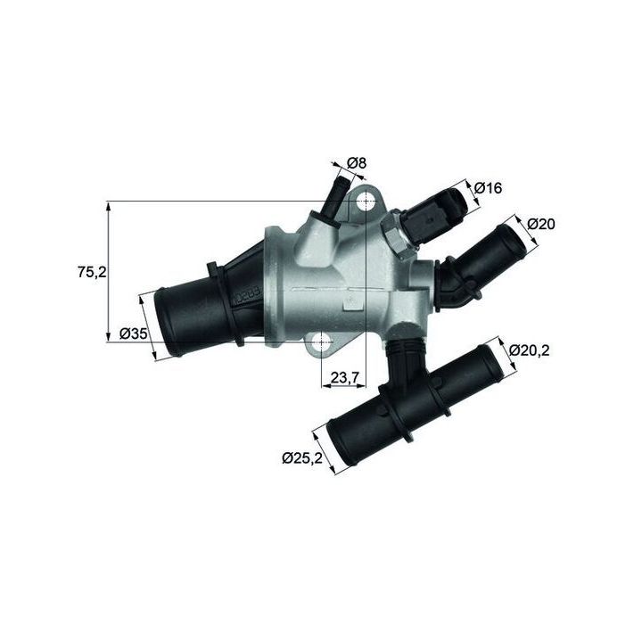 Termostatas, aušinimo skystis MAHLE TI 162 88
