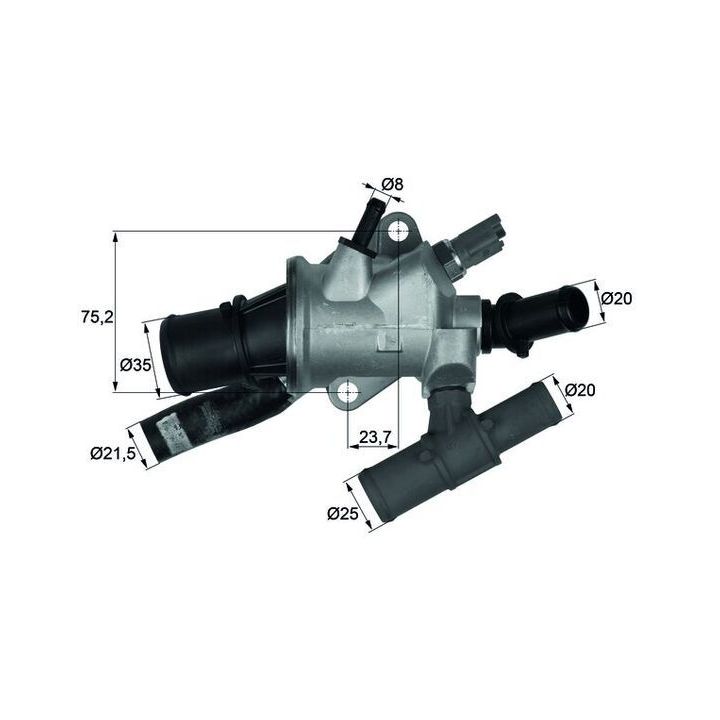Termostatas, aušinimo skystis MAHLE TI 166 88