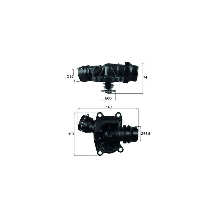 Termostatas, aušinimo skystis MAHLE TI 233 88