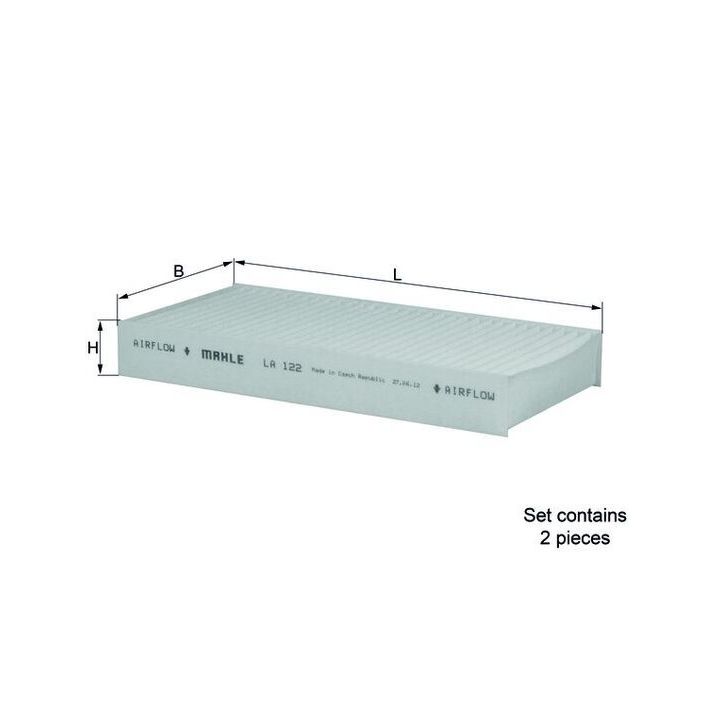 Filtras, salono oras MAHLE LA 122/S