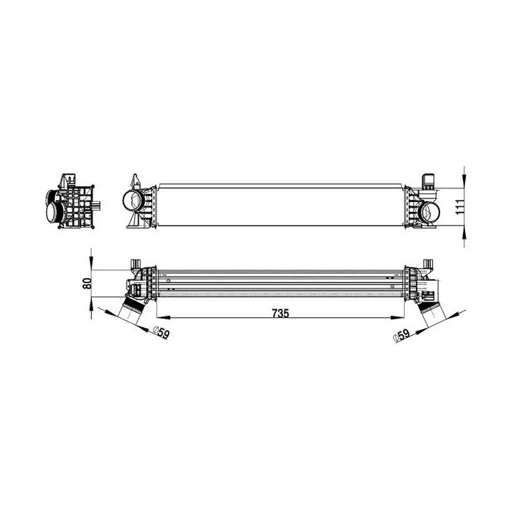 Tarpinis suslėgto oro aušintuvas, kompresorius MAHLE CI 148 000P
