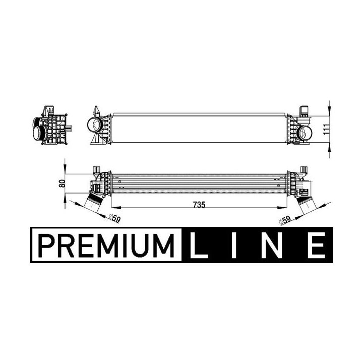 Tarpinis suslėgto oro aušintuvas, kompresorius MAHLE CI 148 000P