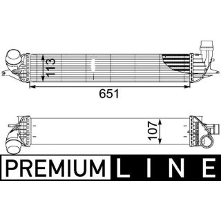 Tarpinis suslėgto oro aušintuvas, kompresorius MAHLE CI 151 000P
