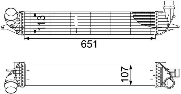 Tarpinis suslėgto oro aušintuvas, kompresorius MAHLE CI 151 000P