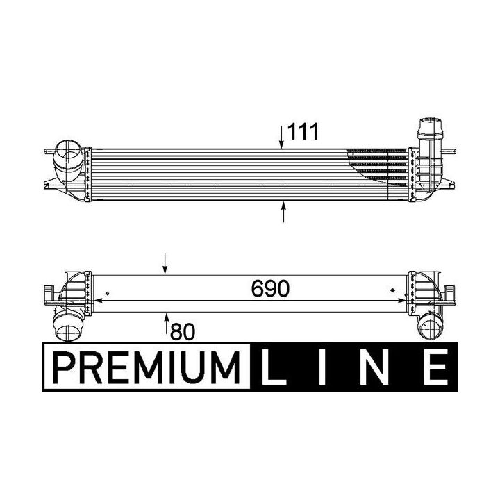 Tarpinis suslėgto oro aušintuvas, kompresorius MAHLE CI 155 000P