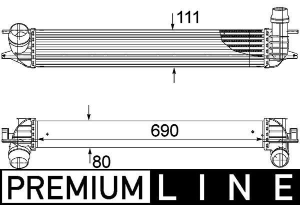 Tarpinis suslėgto oro aušintuvas, kompresorius MAHLE CI 155 000P