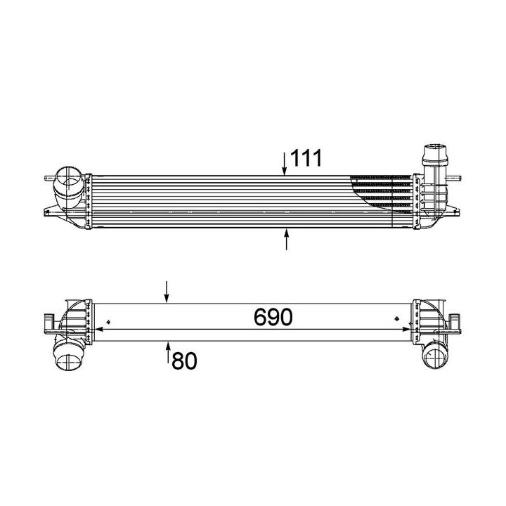 Tarpinis suslėgto oro aušintuvas, kompresorius MAHLE CI 155 000P