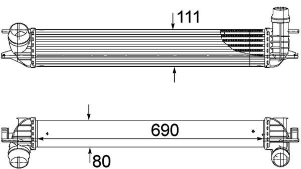 Tarpinis suslėgto oro aušintuvas, kompresorius MAHLE CI 155 000P