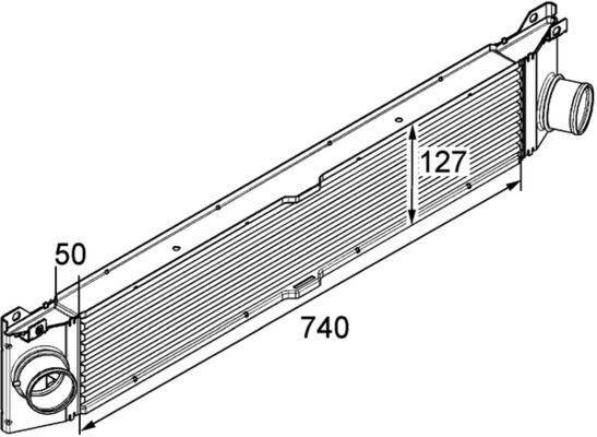 Tarpinis suslėgto oro aušintuvas, kompresorius MAHLE CI 157 000P