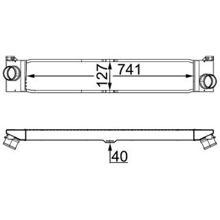 Tarpinis suslėgto oro aušintuvas, kompresorius MAHLE CI 157 000S
